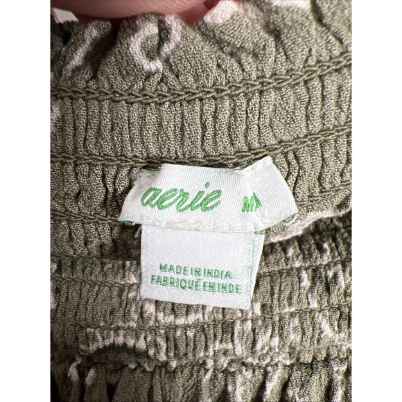 Aerie Paisley Print Smocked Tiered Ruffle Pull On Mini Skirt Size Medium - Picture 3 of 9